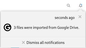 Notification after successful drive import