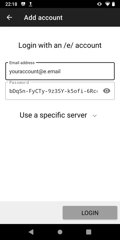 Login and password Login and password field boxes
