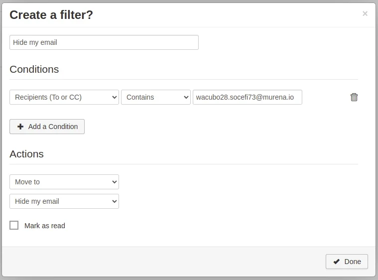 crear filtro OMC